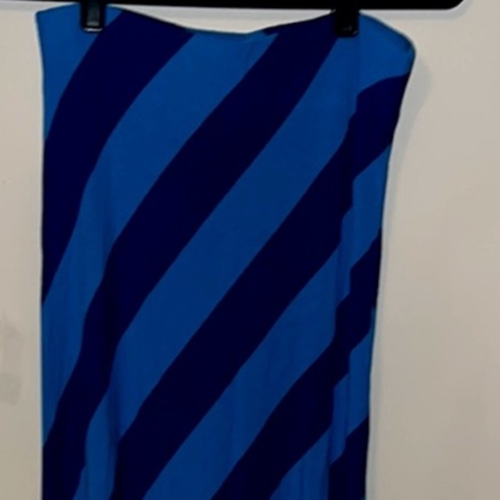 Ann Taylor Blue & Navy Stripped long Skirt